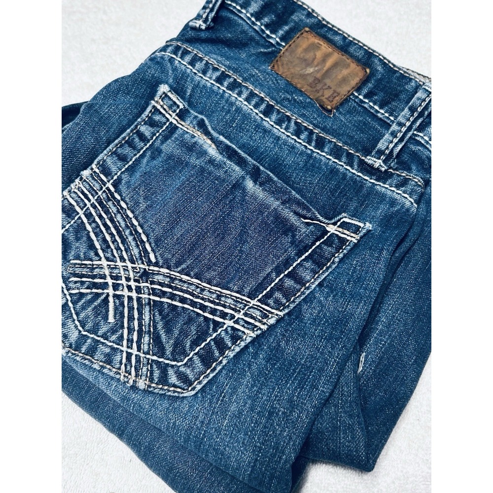 BKE Tyler Straight Leg Jeans Mens 30x31 100% Rigid Cotton Heavy Stitch EUC